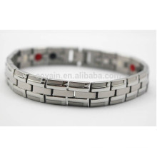 Custom aço inoxidável pulseira de corrente de prata para homens